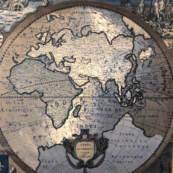 Nova Totivs Terrarvm Orbis Geographica World Map Foil Framed 14.5x12.5" - Picture 3 of 10